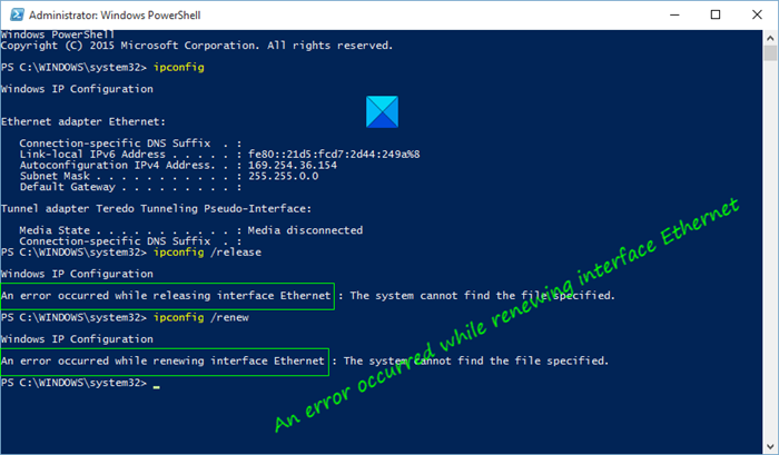 Fix An error occurred while renewing interface Ethernet error messages on Windows 10 An-error-occurred-while-renewing-interface-Ethernet.png