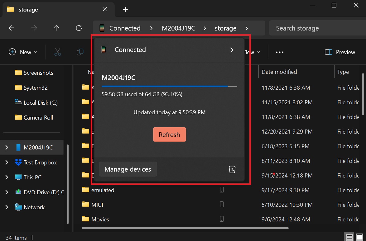 Bye USB, File Explorer gets Android storage integration on Windows 11, Windows 10 Android-storage.jpg