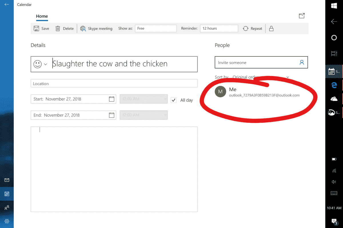 Wrong ME in Windows Calendar Annotation-1.png