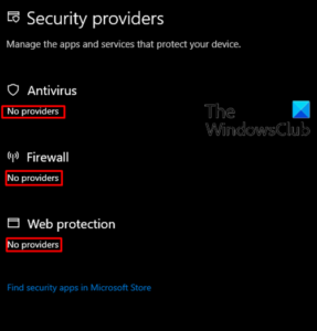 Windows Security says No Security Providers in Windows 10 Antivirus-Firewall-and-web-protection-shows-no-providers-287x300.png