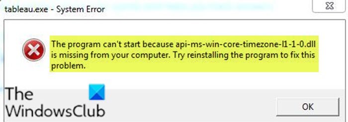 The program can’t start because api-ms-win-core-timezone-i1-1-0.dll is missing from your... api-ms-win-core-timezone-i1-1-0.dll-is-missing.jpg