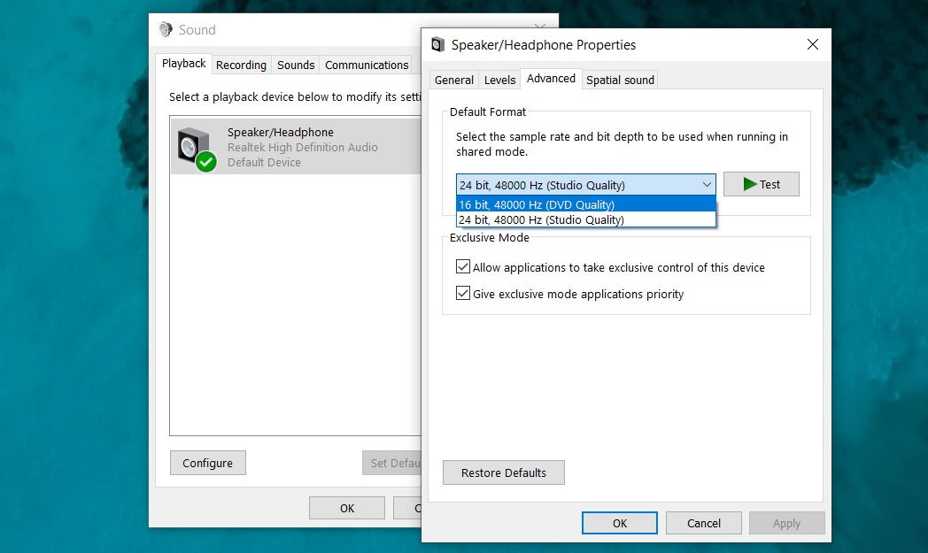 Windows 10 KB4515384 is now causing audio issues on some PCs Audio-settings.jpg