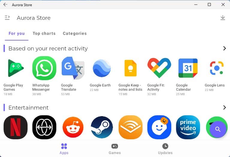 How to install Android apps on Windows 11 Aurora-Store-Android-apps.jpg