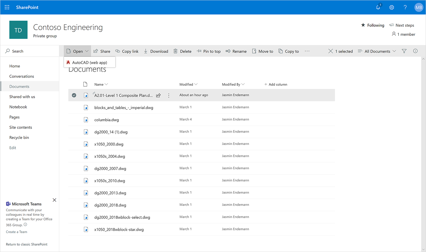 New integrations with AutoCAD for Microsoft OneDrive and SharePoint AutoCAD-integrations-1b.png