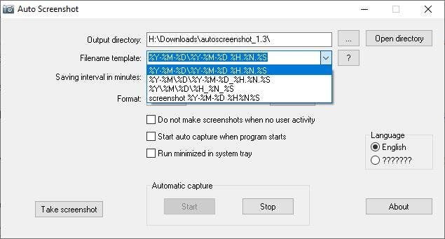 Take screenshots at regular intervals automatically with AutoScreenshot AutoScreenshot-naming-pattern-2.jpg