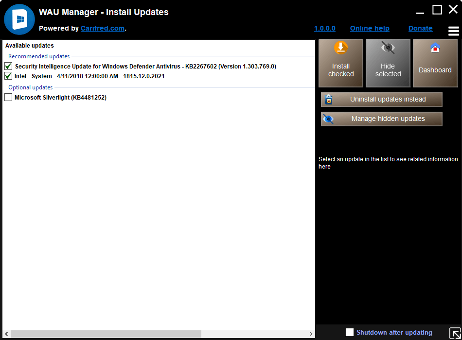 Windows Automatic Updates Manager review available-updates.png