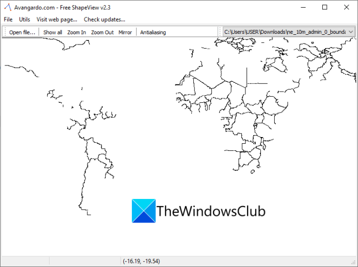 What is Shapefile? How to View a Shapefile in Windows 11/10 avangardo_shapeview_view-shapefiles-windows-11-10.png