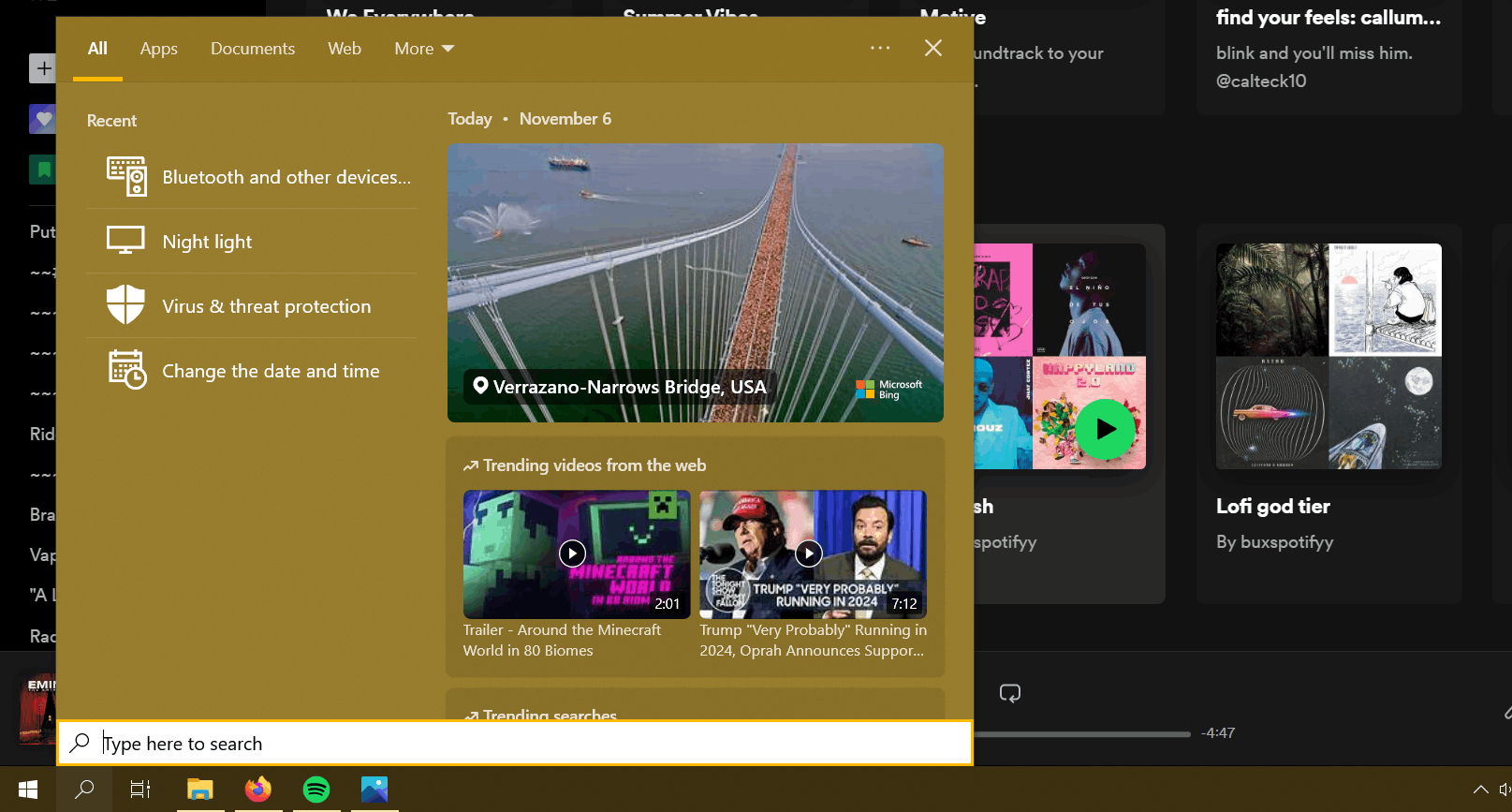 How to hide 'Trending videos from the web' and 'trending searches' in search window b00df23a-2516-4d7e-a747-e061de9b7022?upload=true.png