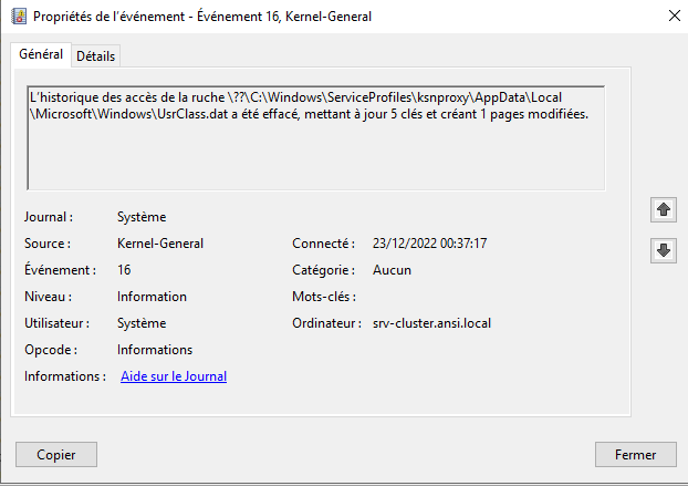 Related to Event Viewer activities like EVENT ID 16, KERNEL GENERAL; and with a lots of... b017ed3b-d4db-40e9-9315-fc2658044753?upload=true.png
