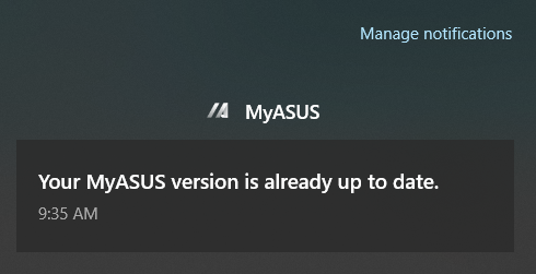 MyAsus version is already up to date. b07b4dd4-daba-4a71-9750-f6f10f87dac4?upload=true.png