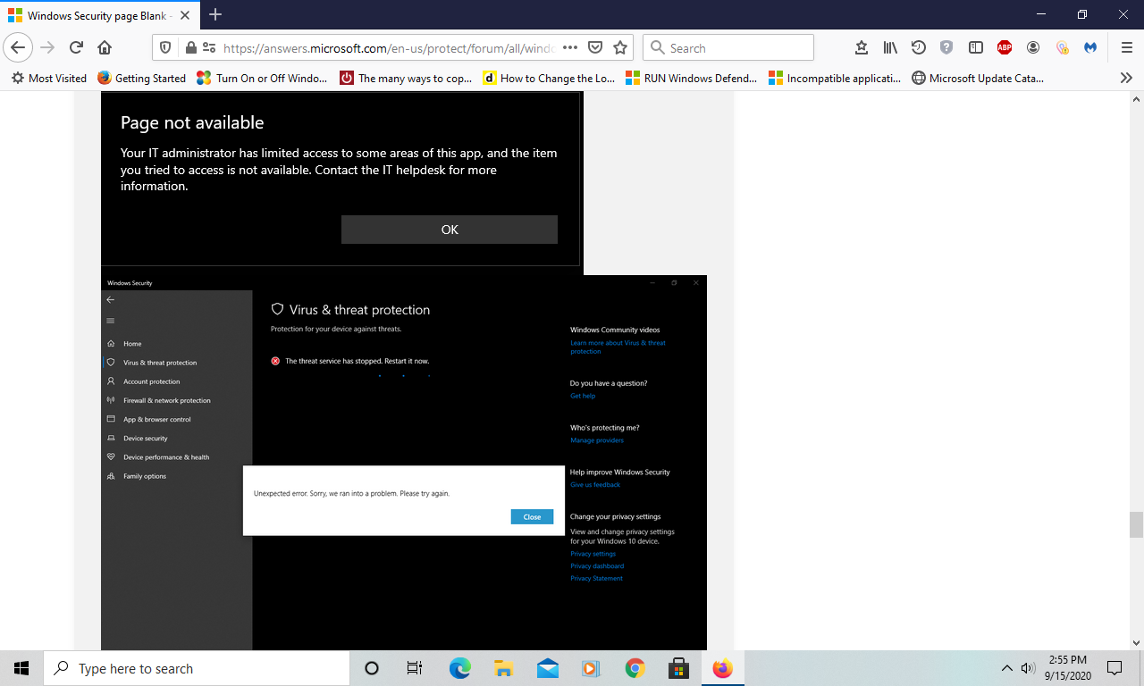 MICROSOFT DEFENDER WONT ACTIVATE.....VIRUS & THREAT PROTECTION SERVICE WON"T START b081db62-09e8-4be6-9d05-249920eba7d8?upload=true.png