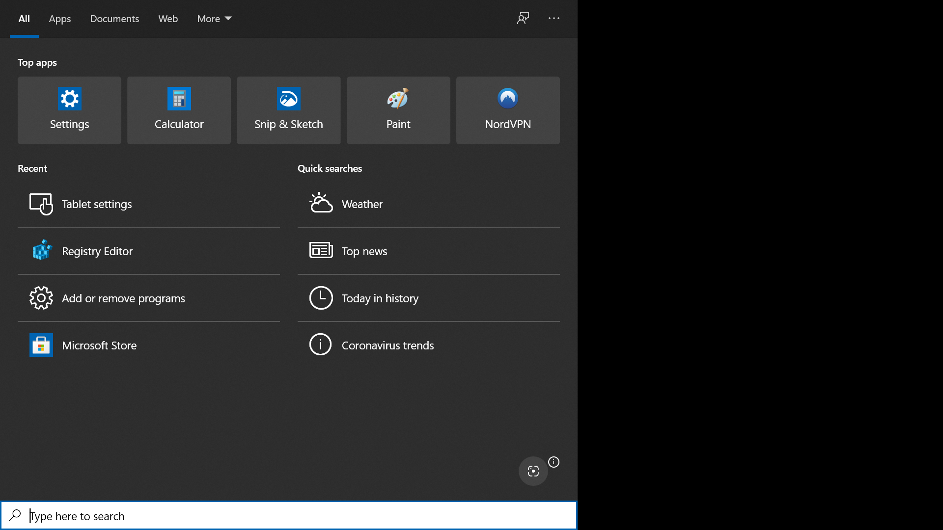 Black screen around Search box window when opening using gestures b08d694b-cd31-470d-a1eb-fa94c26630f8?upload=true.png