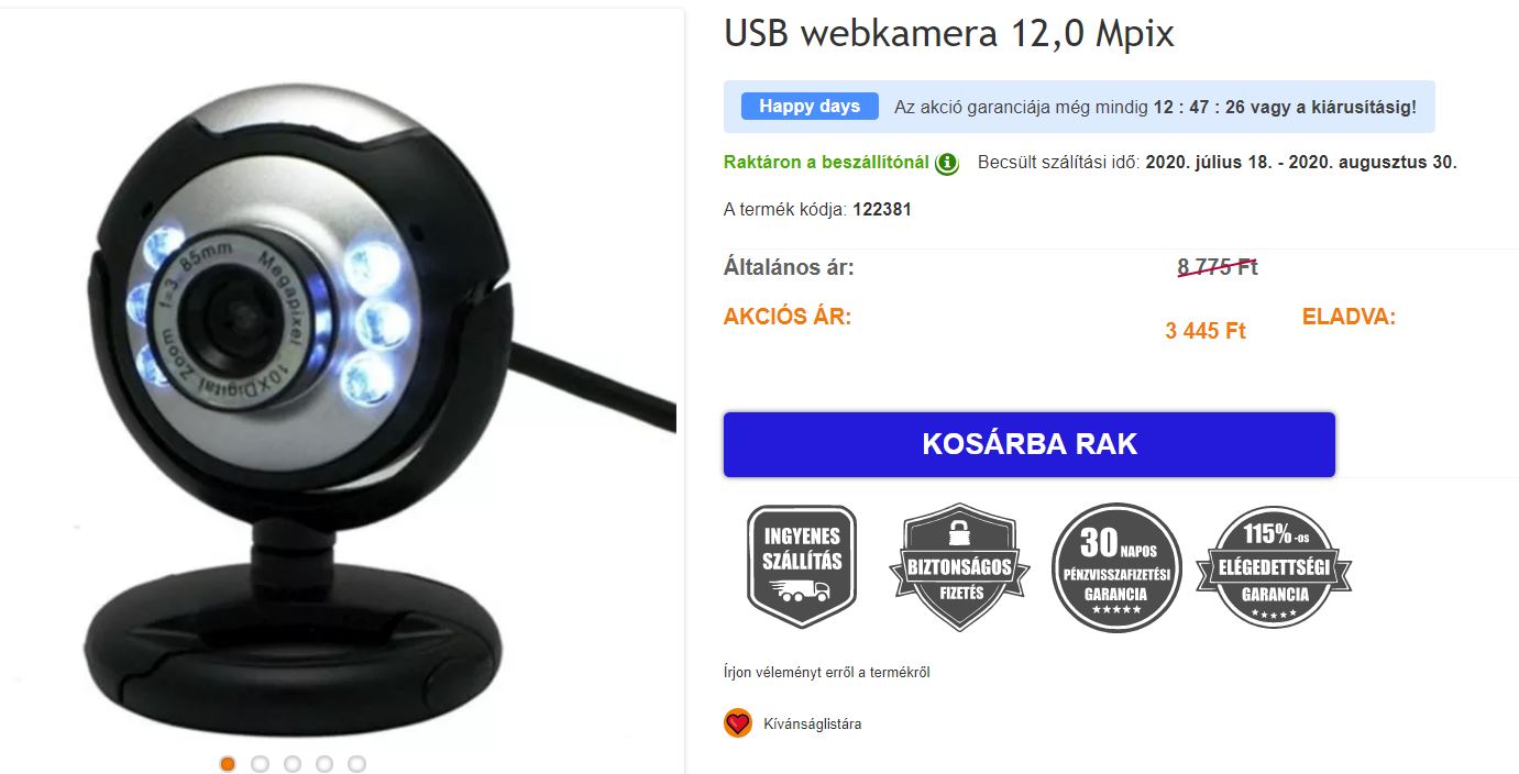 Vásároltam egy no name webkamerát, amit a BELL asztali számítógépem WIN10 x64 programja nem... b11b5dbc-6b64-4eee-8bb3-268f95f96222?upload=true.jpg