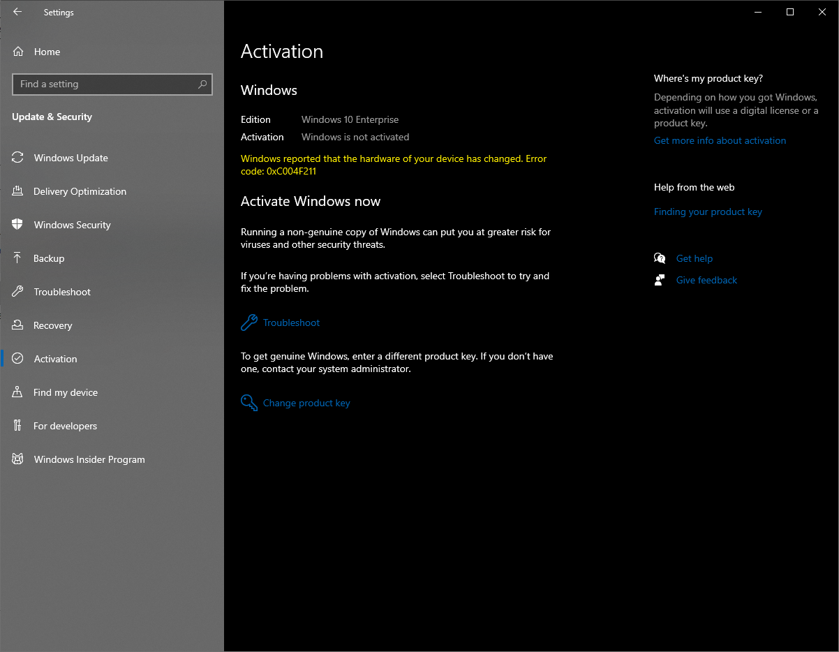 Upgraded Windows 10 Home to Windows 10 Pro and removed HDD, Windows cannot be licensed. b12bdb82-6854-4f15-8881-c91923b89d0f?upload=true.png
