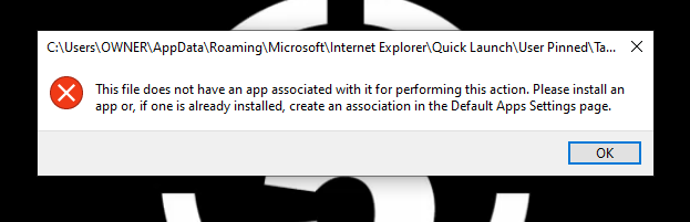Applications won't open from taskbar b16fe620-16fe-4b14-9bfd-9da059ed22d3?upload=true.png