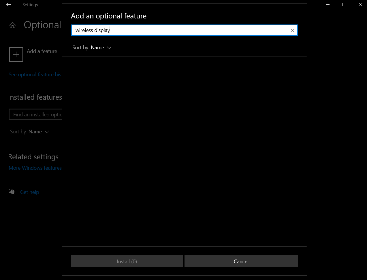 nothing is showing under add an optional feature b17006ee-ef53-434f-b09b-3114df7cf2ec?upload=true.png
