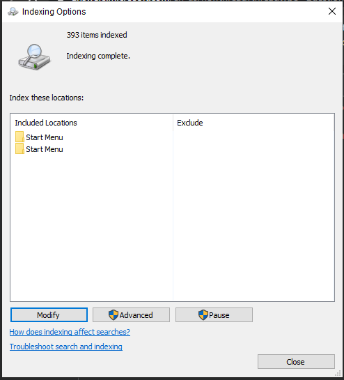 Start menu shortcuts and settings not appearing in start menu search b17fe8ea-6752-44a5-a8e6-43f26e5a4b58?upload=true.png