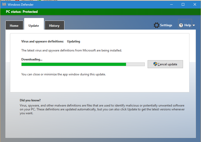Why is it taking so much time for my Windows Defender to download the update.? b232d33f-8903-49dd-b037-151975e60f0c?upload=true.png