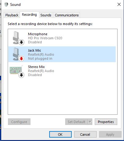Jack Mic says it is not plugged in b30addd0-8ac4-406b-a004-e218fedd2303?upload=true.jpg