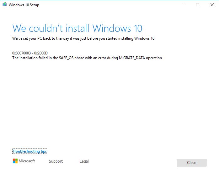Unable to install windows version 1903 b32d2411-b458-4f06-91c1-5b3e6f1ad258?upload=true.png