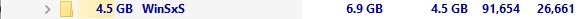 WinSxS is a very large file yet I can't find anyway to reduce it's size b334c8e6-a699-4af2-aa2b-032539a0d9c3?upload=true.jpg