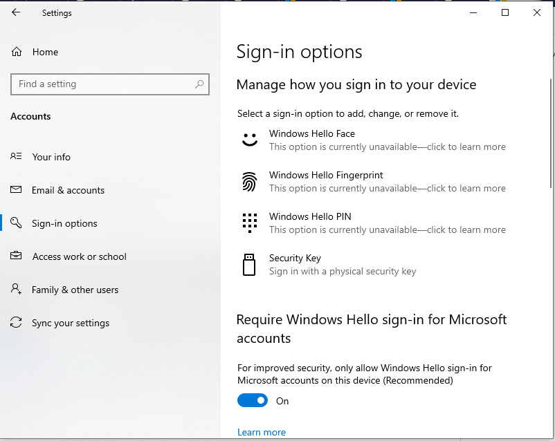 Settings does not provide option to sign-in using 1 Password or 2 Thumbprint b3522f00-978f-449f-be1a-819c6e2c3a94?upload=true.png