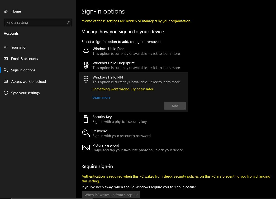 This option is currently unavailable - Windows Hello Pin b37c2bf4-a3ed-4e18-a881-6abd95304adc?upload=true.jpg