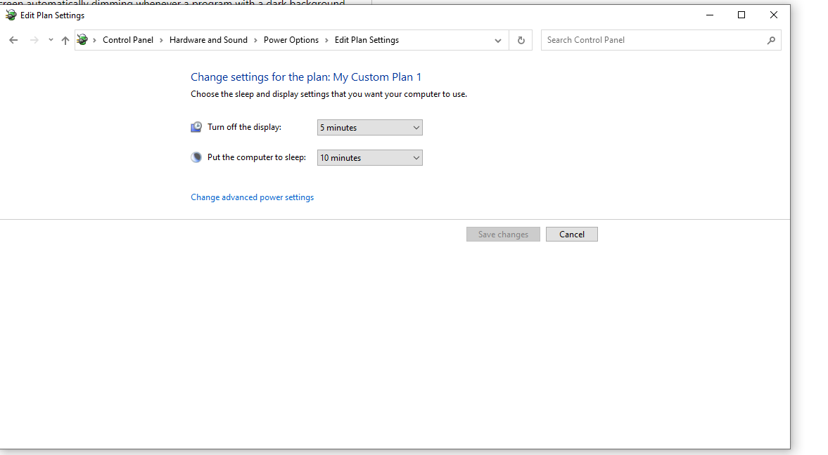 Windows 10 screen autodims whenever a program with a dark background is running, cannot... b3847f20-fd6c-4313-8305-917c347cb62e?upload=true.png