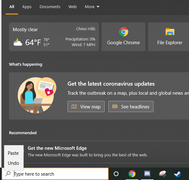 "Undo" option pops up whenever using Windows 10 search bar b3a33991-75cc-41fd-88f9-fabb84acce5c?upload=true.png