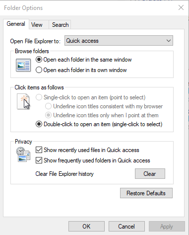 Why are files opening on a single click when setting is to open on double click? b3b046ec-97a7-4877-a3dd-cfda74af3798?upload=true.png