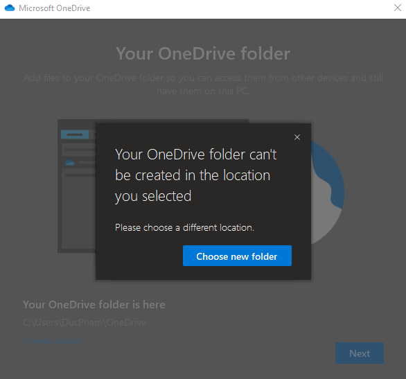 “Your OneDrive folder can't be created in the location you selected” error when moving... b47a68b8-cfc7-4e82-8a31-8ef7be77c1b6?upload=true.png
