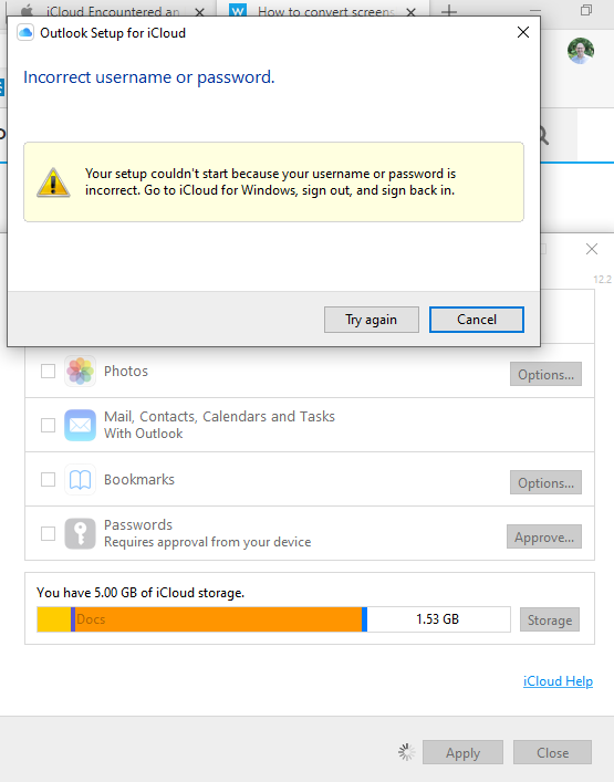 Icloud set-up on Windows 10 Pro does not complete. Apply button gets stuck and password... b4bdceb6-8dbe-4a0a-b2ba-eaa2b19e9325?upload=true.png