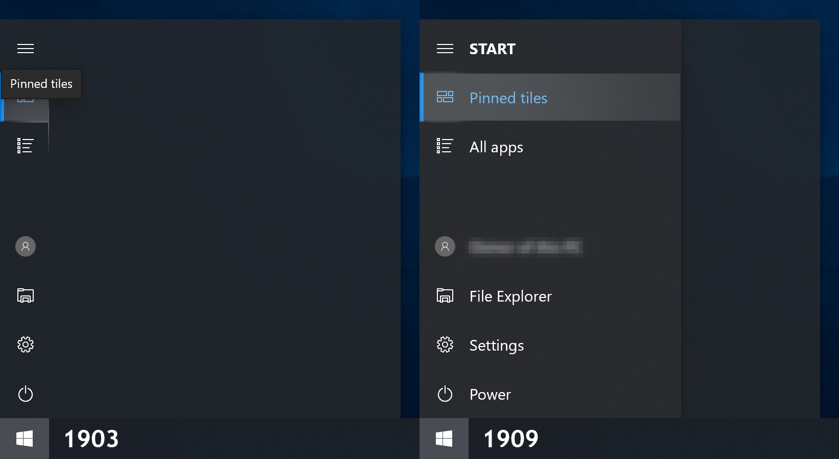 How comes different size of start menu for the same XML for different OS (1809 and 1909) b4h0d.png