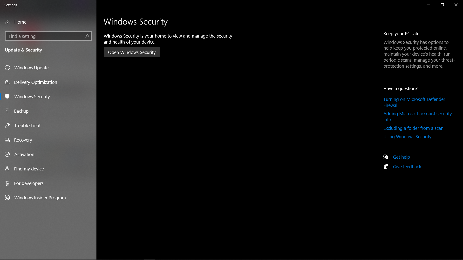 window defender shows no provider in my PC, cant turn on firewall, run defender and i cant... b5504589-66e2-439b-81bf-c2eda8585621?upload=true.png