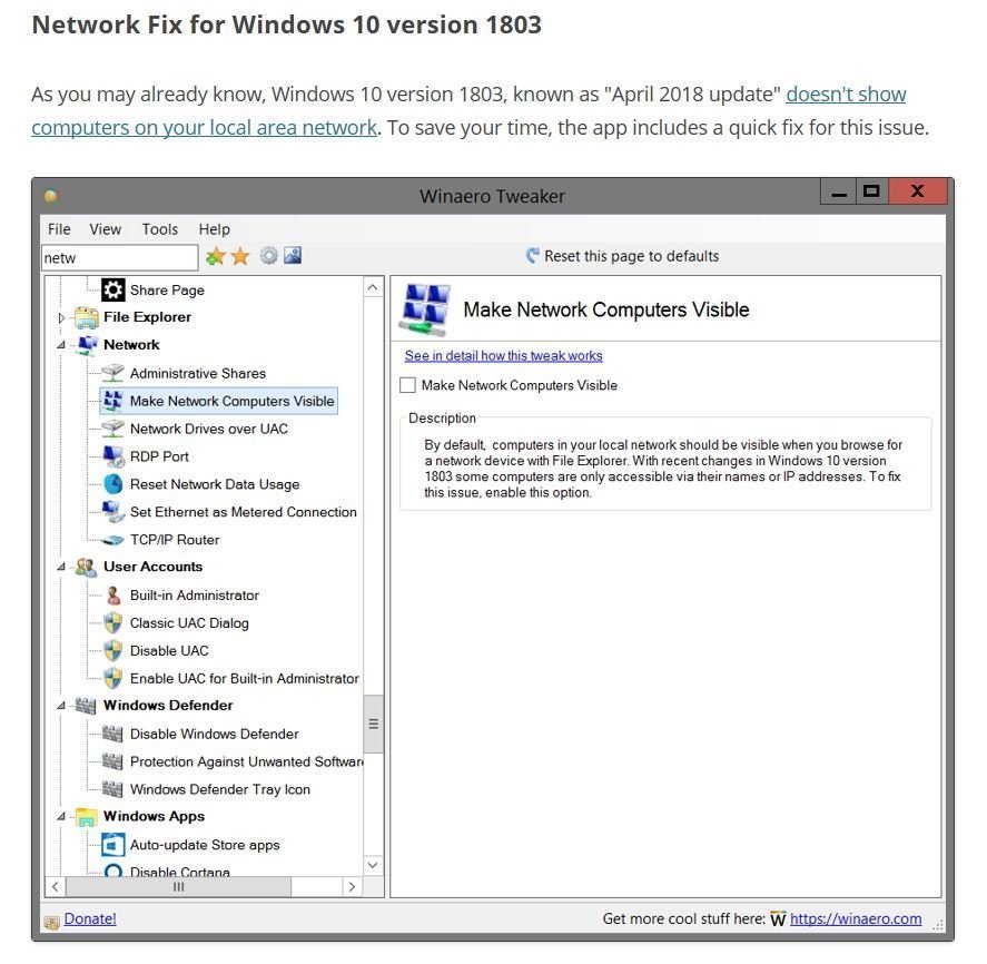 Fix LAN in 1803 with a single click. b552d6f6-1a03-455c-9870-d092d1af78e9?upload=true.jpg