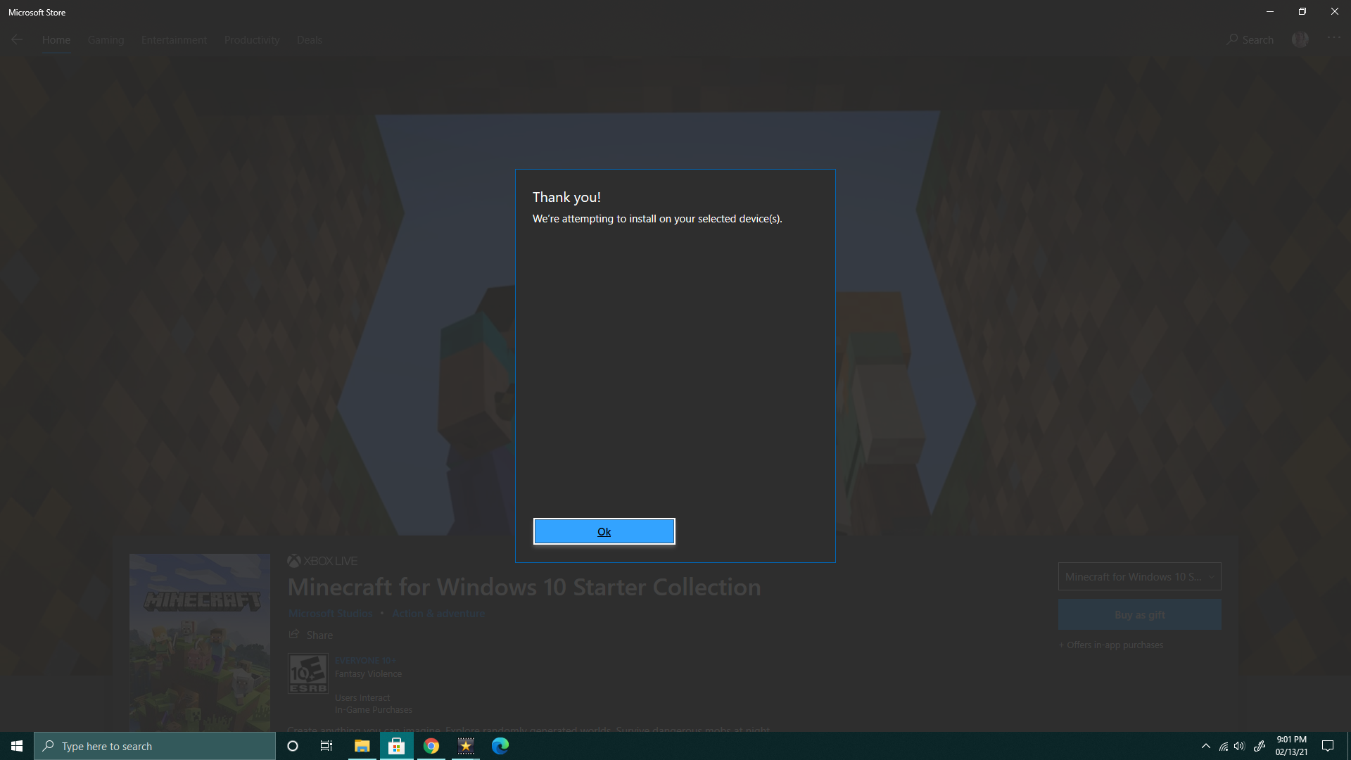 Microsoft store Won't install Minecraft windows 10 starter collection. b57dbee5-d960-4c36-9b3b-ba6255708d53?upload=true.png