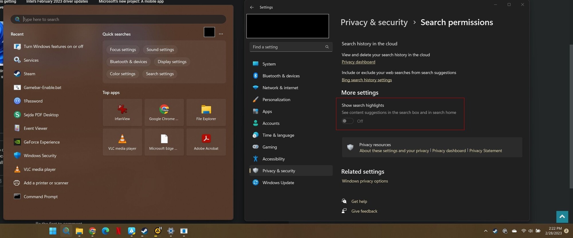 Windows Search Highlights option is greyed out + Cannot find "windows" in... b5d88aed-8de0-459e-b202-c23b9af019ab?upload=true.jpg