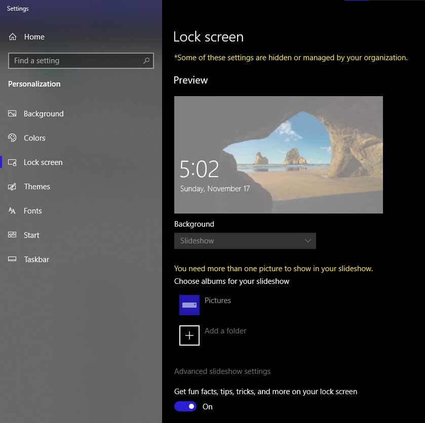 Win10 Lock Screen Settings Inaccessible b62b6382-be4f-42cb-a6f5-e3de4fba18f7?upload=true.jpg