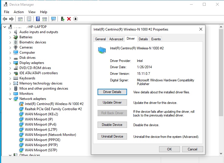 Network adapter/driver "IntelR CentrinoR Wireless N 1000" NOT working Code 31  on Windows 10. b683b2d8-6eb1-4370-96f9-25025764a1aa?upload=true.jpg