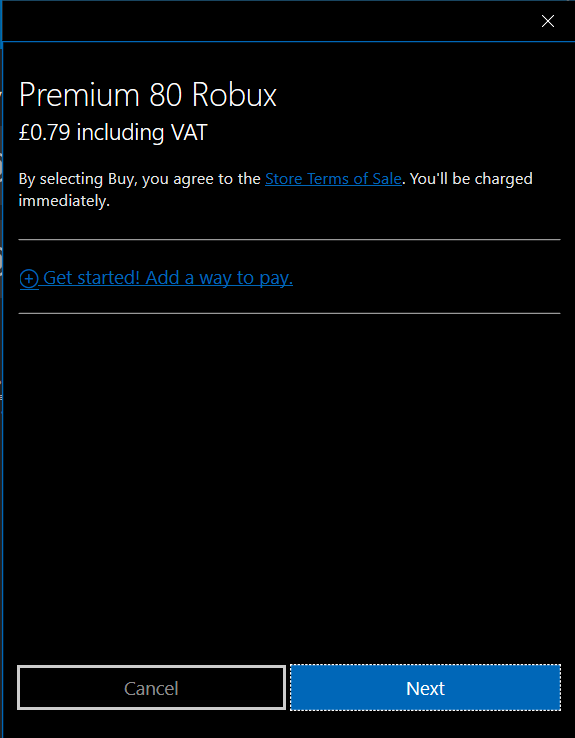 Purchasing Robux Using Microsoft Balance - getting 80 robux for the first time