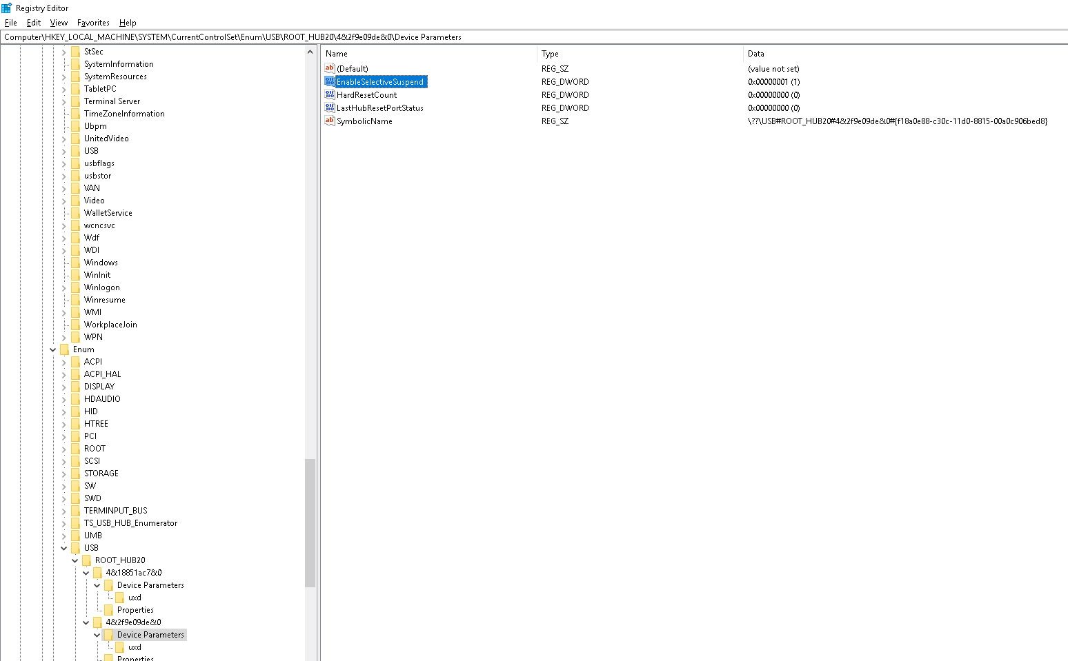 Unable to read EnableSelectiveSuspend value in non admin PC b7cb55f1-adde-48aa-9f60-c61ba7020262?upload=true.png