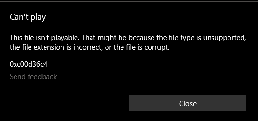 After 1903 update, ramdom mp4 files  can't play b7f1c813-cd2a-4f4a-8000-16d67bc0f1a0?upload=true.png