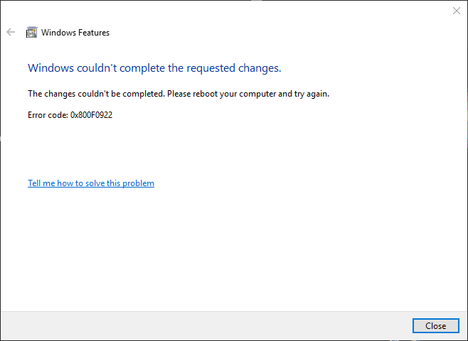 Cannot enable Windows Media Player within Windows Features on W10 (Error code: 0x800F0922) b989d1fe-acaa-4251-9e42-bc4956097db4?upload=true.png