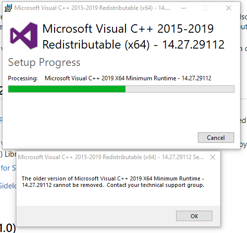 Help! C++ redistribution package  2015 - 19 is stopping me installing and using work and... ba54332d-ebef-4b04-a1b3-bc9fae8932ec?upload=true.png