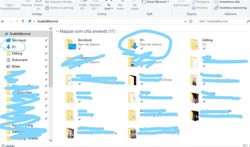 Tried to move Downloads folder to D drive, messed it up, can't move it back now, please help ba73f760-152e-49db-b2a4-08ef921b4390.png