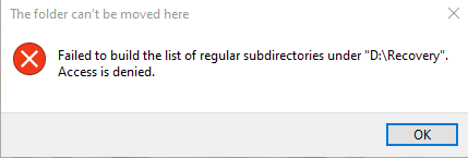 Undo user folder location change/ failed to build regular subdirectories under... ba794daf-3519-4c69-b959-b8bb6bdad3b0?upload=true.png