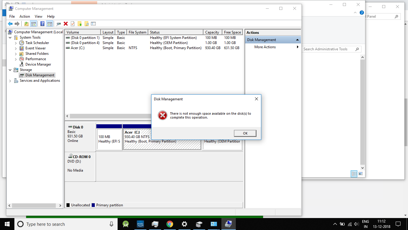 There is not enough space available on the disk to complete this operation - ERROR bac1779e-0e46-45bf-8b44-024b7912b796?upload=true.png