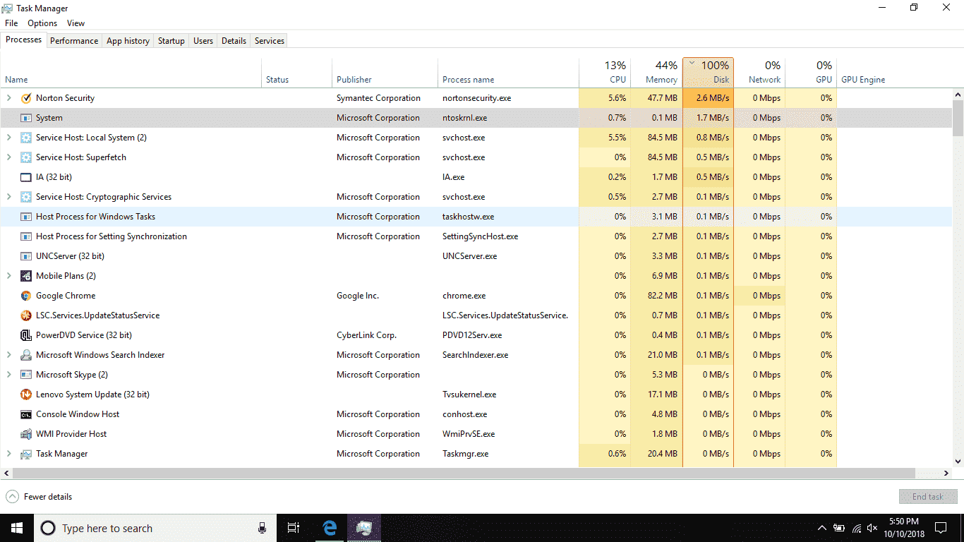 windows 10 home stuck at 100% disk usage always. bb274fa9-3e67-4c2e-a08f-6e67df28c3a0?upload=true.png