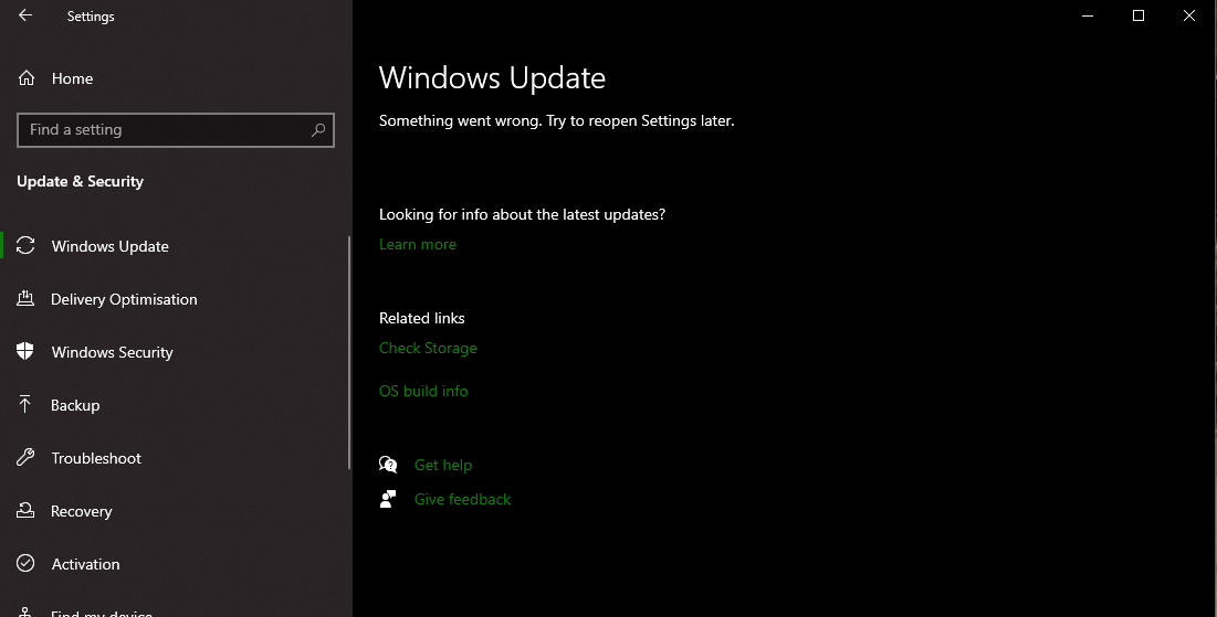 Windows Update Error Try reopening setting later bb33efe4-2f70-43f0-9269-ca272e05562a?upload=true.png