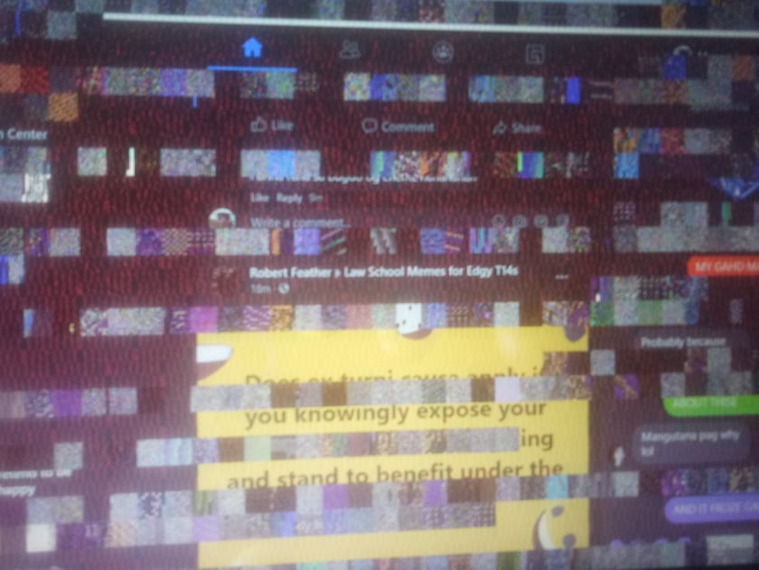 Little black and colorful squares all over my frozen screen bb65ca87-7a27-42b6-af86-d4f0ee8d750b?upload=true.jpg